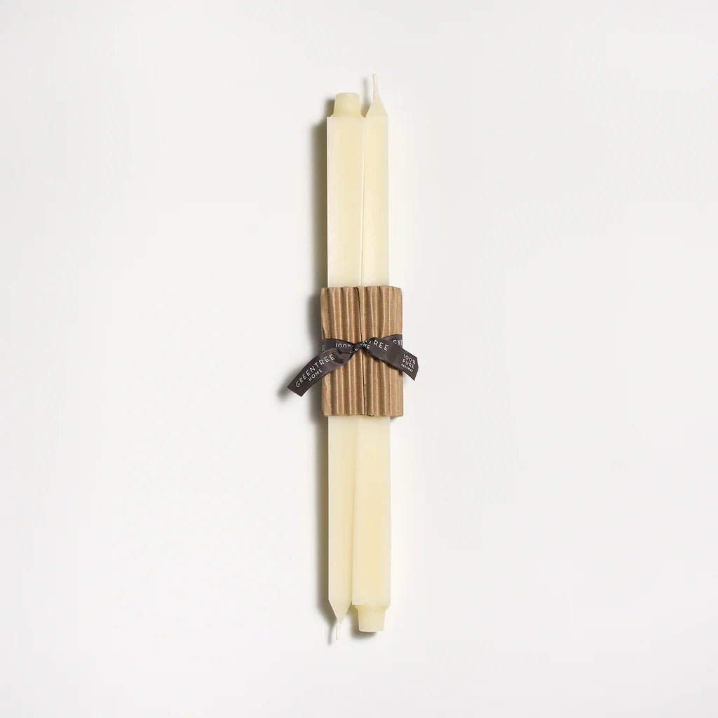 16" GREEN TREE BEESWAX TAPER CANDLES