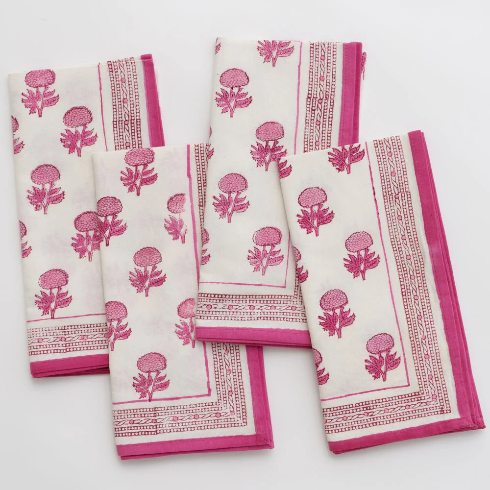 ROSE WINE NAPKIN SET/4