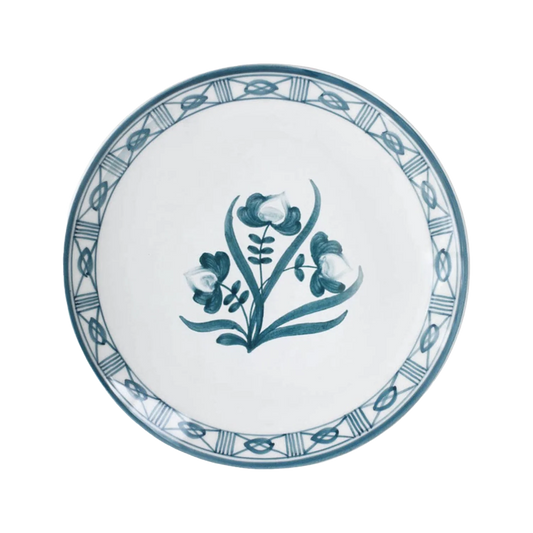 LISBON DINNER PLATE - FLORAL CENTER & FILIGREE RIM