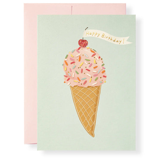 ICE CREAM CONE GREETING CARD