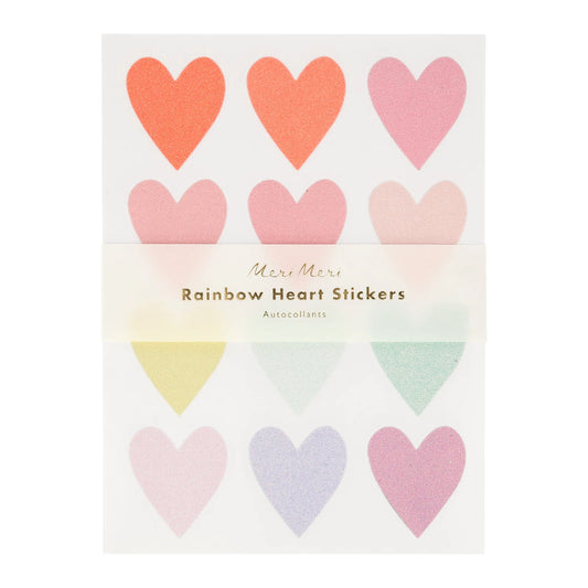 PASTEL HEART GLITTER STICKERS