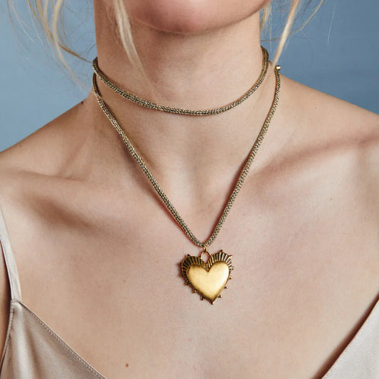 HEART OF GOLD CHARM ON CORD