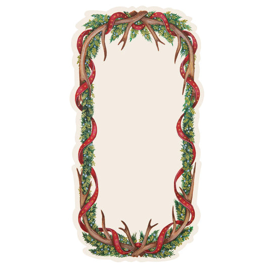 TABLE CARD - ANTLER GARLAND - 5.2"X10"