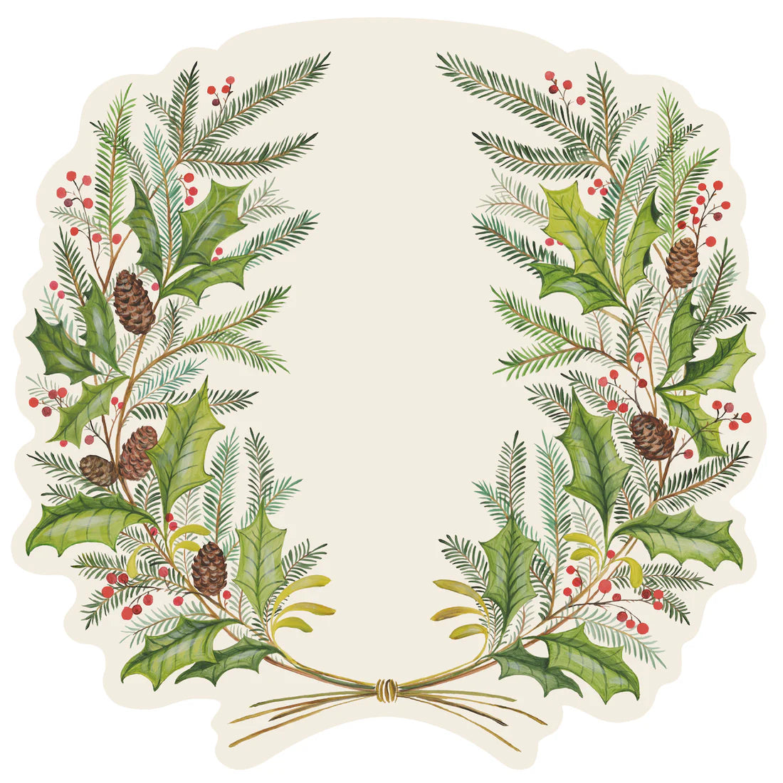 PLACEMAT - DIE-CUT CHRISTMAS SPRIGS - SET OF 12