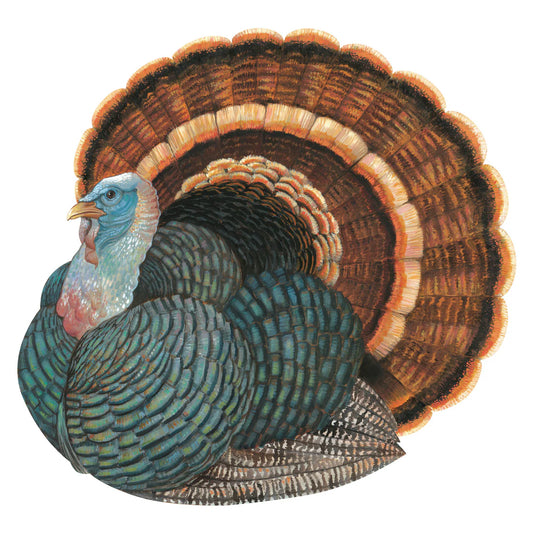 PLACEMAT - DIE-CUT HERITAGE TURKEY SHAPED PLACEMAT - SET OF 12
