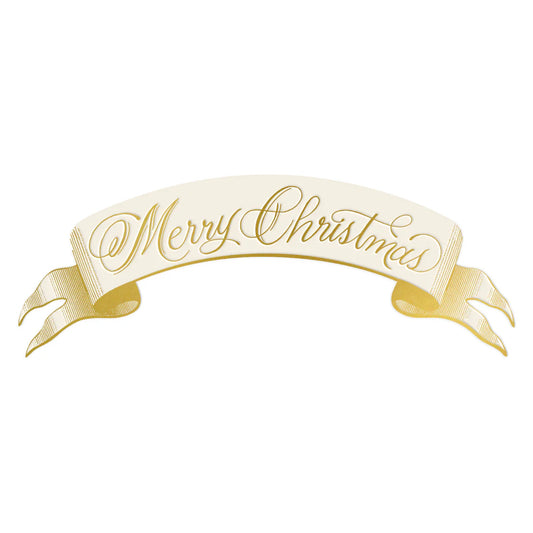 BANNER - MERRY CHRISTMAS TABLE ACCENT - SET OF 12