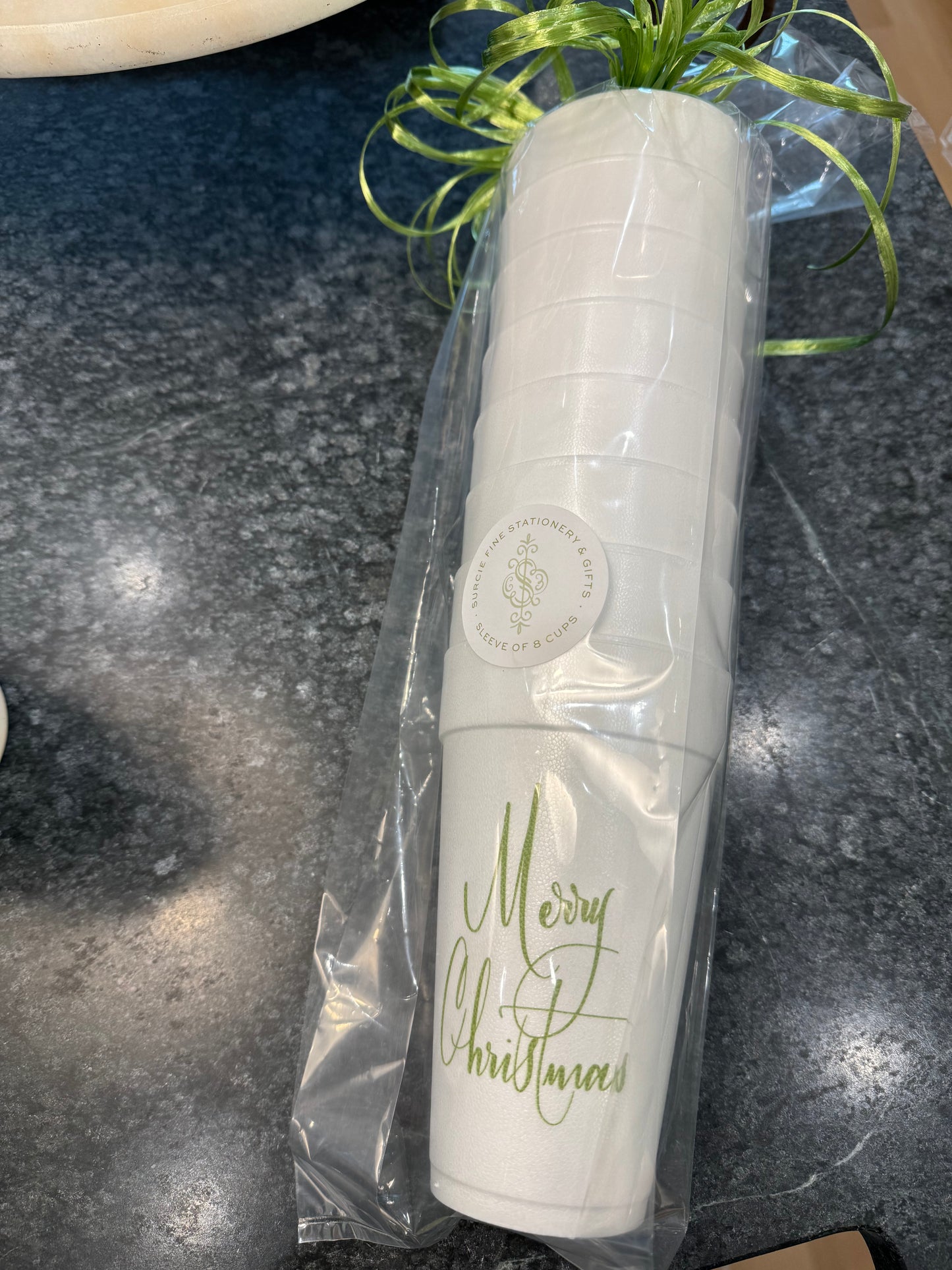 MERRY CHRISTMAS SLEEVE OF 8 CUPS