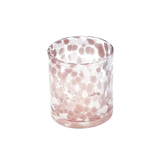 TUMBLER CLEAR WITH WHITE MAUVE SET/4