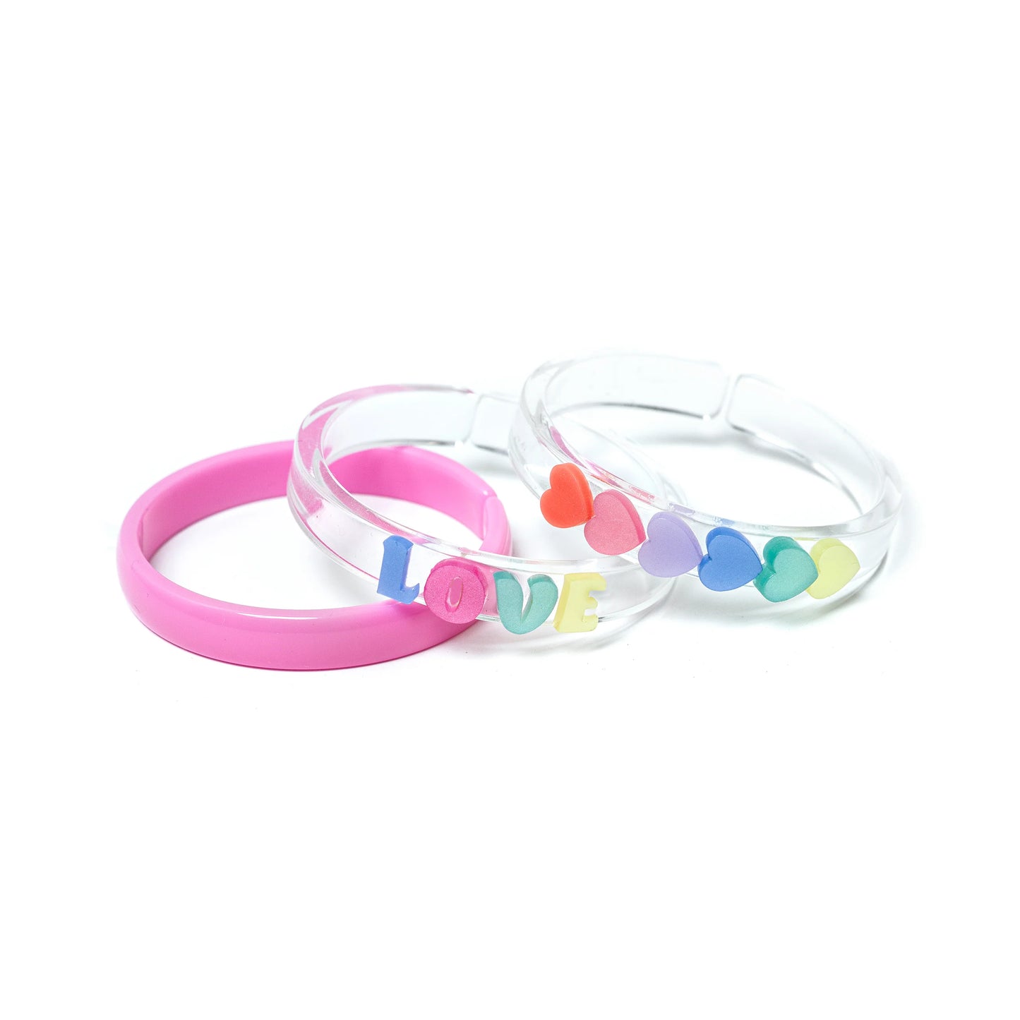 LOVE AND HEARTS PASTEL PEARLIZED BANGLES