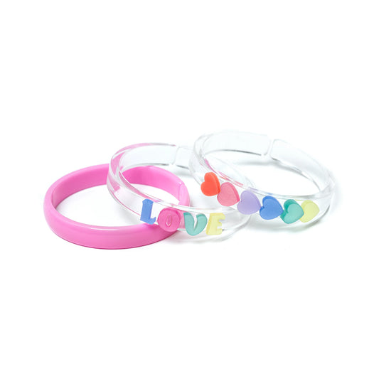 LOVE AND HEARTS PASTEL PEARLIZED BANGLES