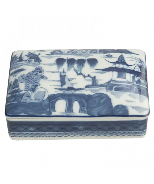 MOTTAHEDEH BLUE CANTON LARGE RECTANGLE BOX