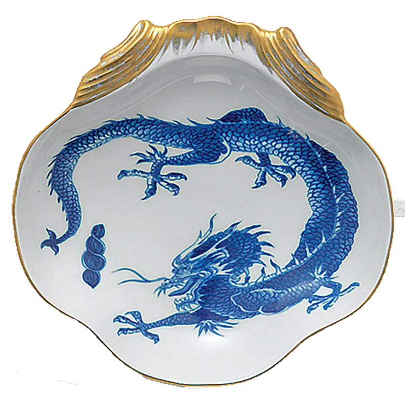 MOTTAHEDEH BLUE DRAGON SHELL DISH