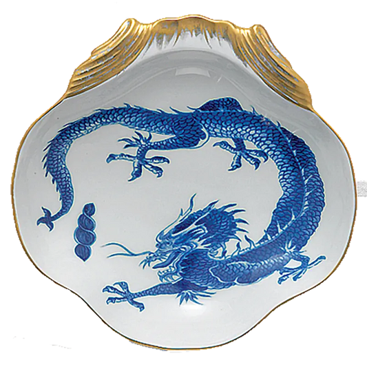 MOTTAHEDEH BLUE DRAGON SHELL DISH
