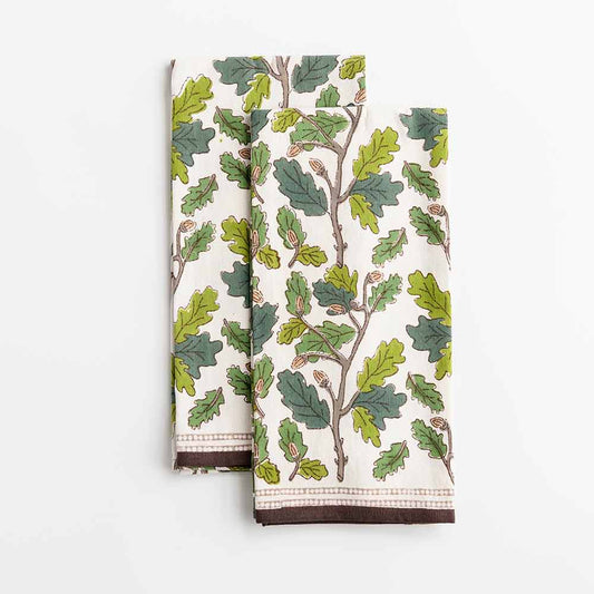 MAPLE & ACORN TEA TOWELS- SET OF 2