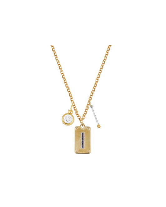 CARPE DIEM NECKLACE WITH MATCHSTICK AND BEZEL CHARM