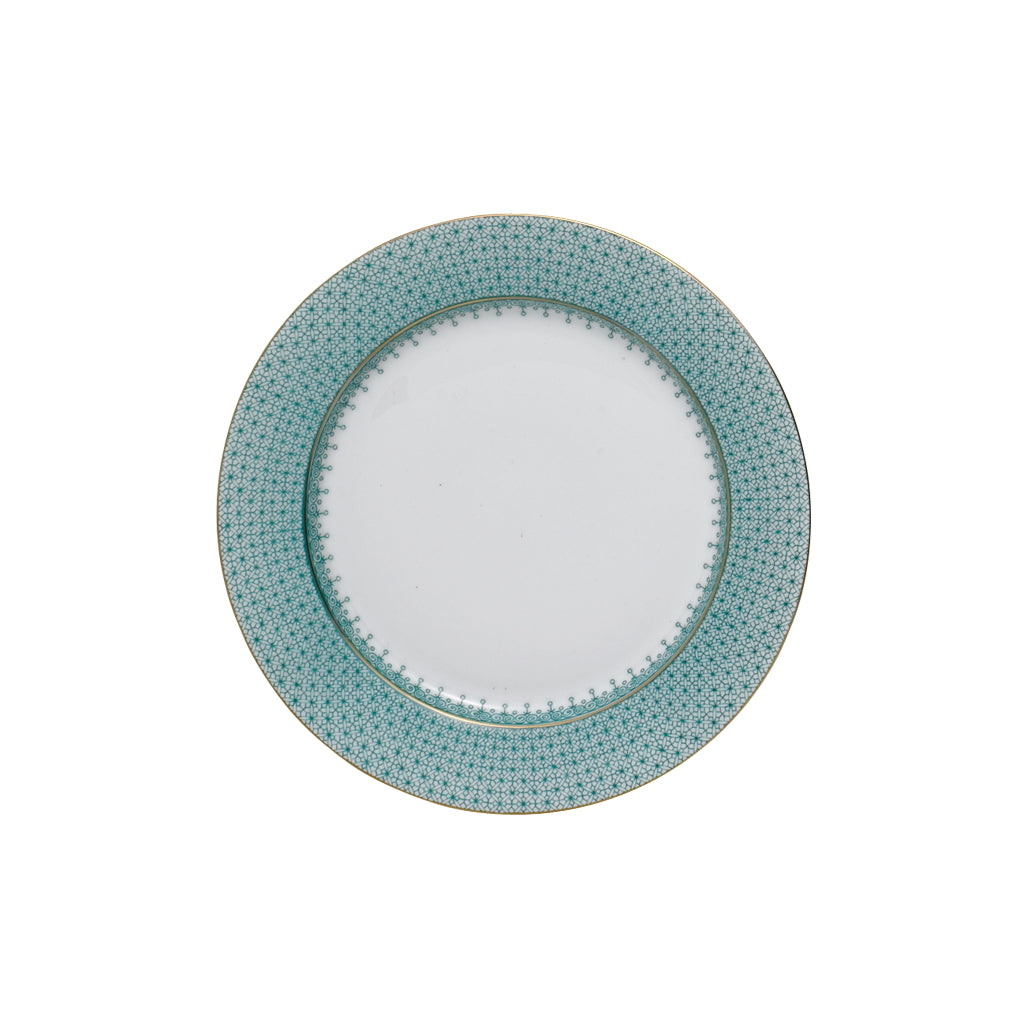 MOTTAHEDEH LACE GREEN BREAD AND BUTTER PLATE