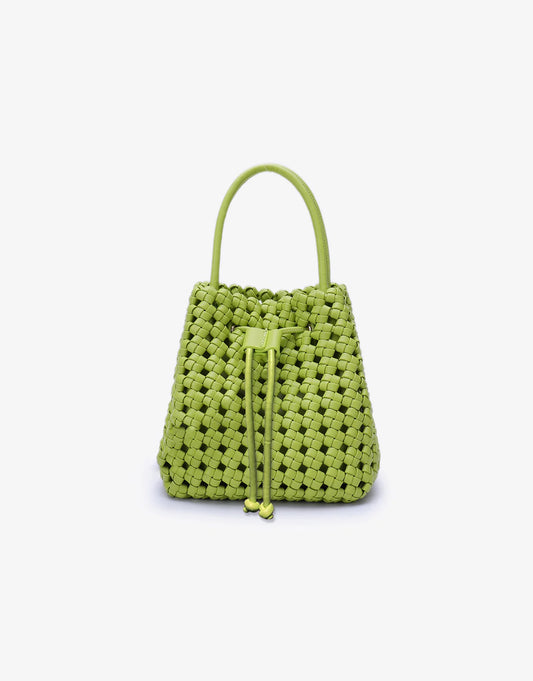 PERRIE BUCKET MINI WOVEN SQUARE TOTE
