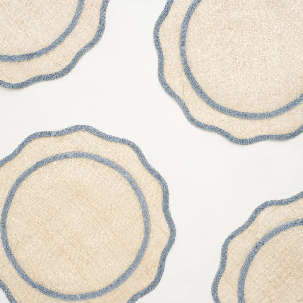 SCALLOPED RICE PAPER PLACEMAT | SET OF 4