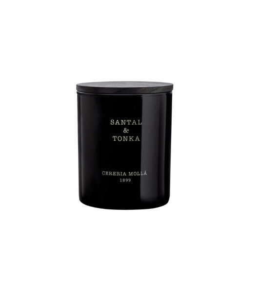 CANDLE - 8 OZ. SANTAL & TONKA - BLACK