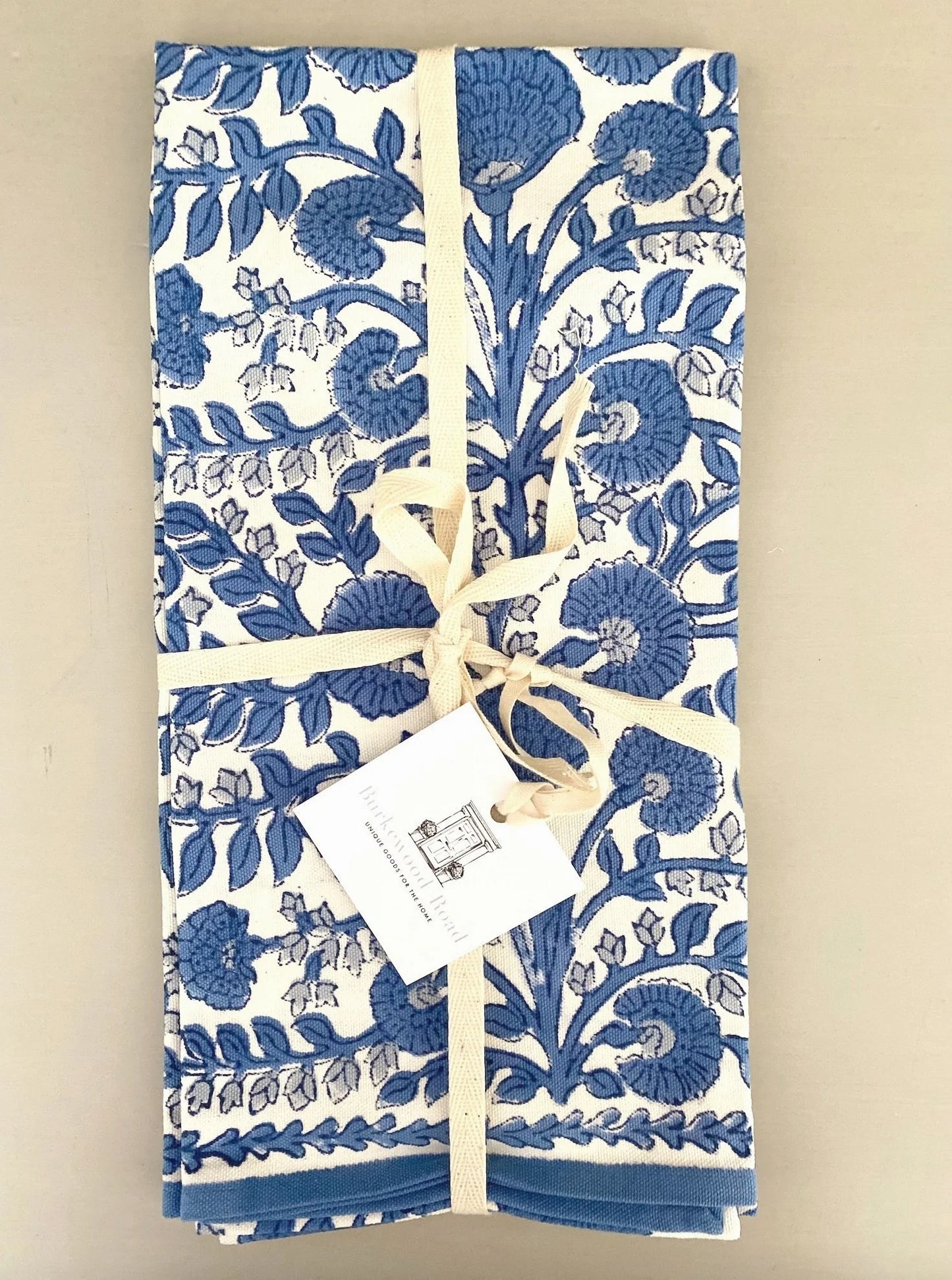 CACTUS FLOWER BLUE TEA TOWEL SET OF 2