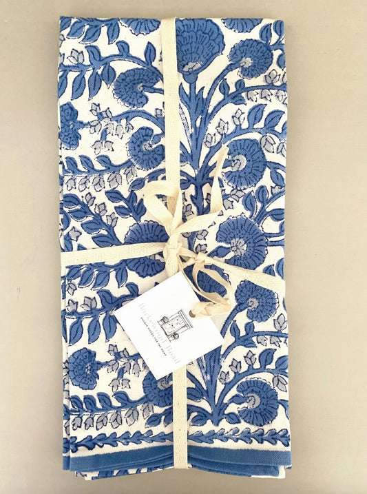 CACTUS FLOWER BLUE TEA TOWEL SET OF 2