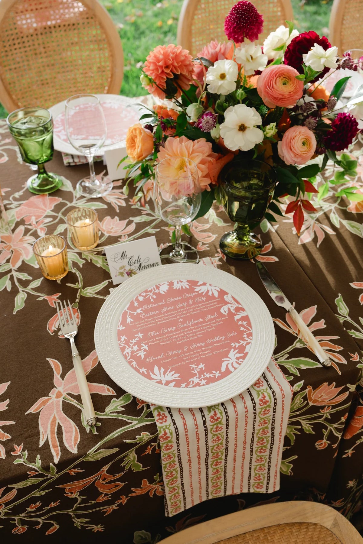 CAMILLE CHOCOLATE TABLECLOTH 72" X 127"
