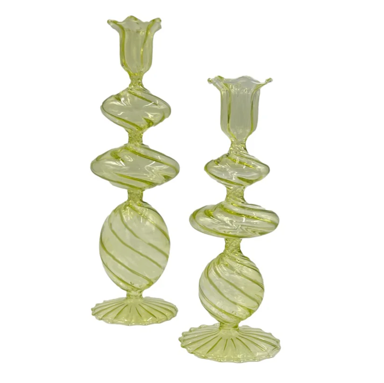 SWIRL GLASS CANDLESTICK