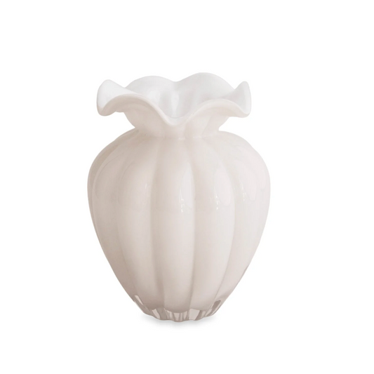 VENTO LARGE GLASS VASE- CREAM