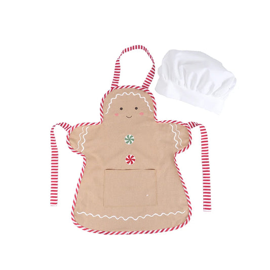 GINGERBREAD HAT AND APRON SET