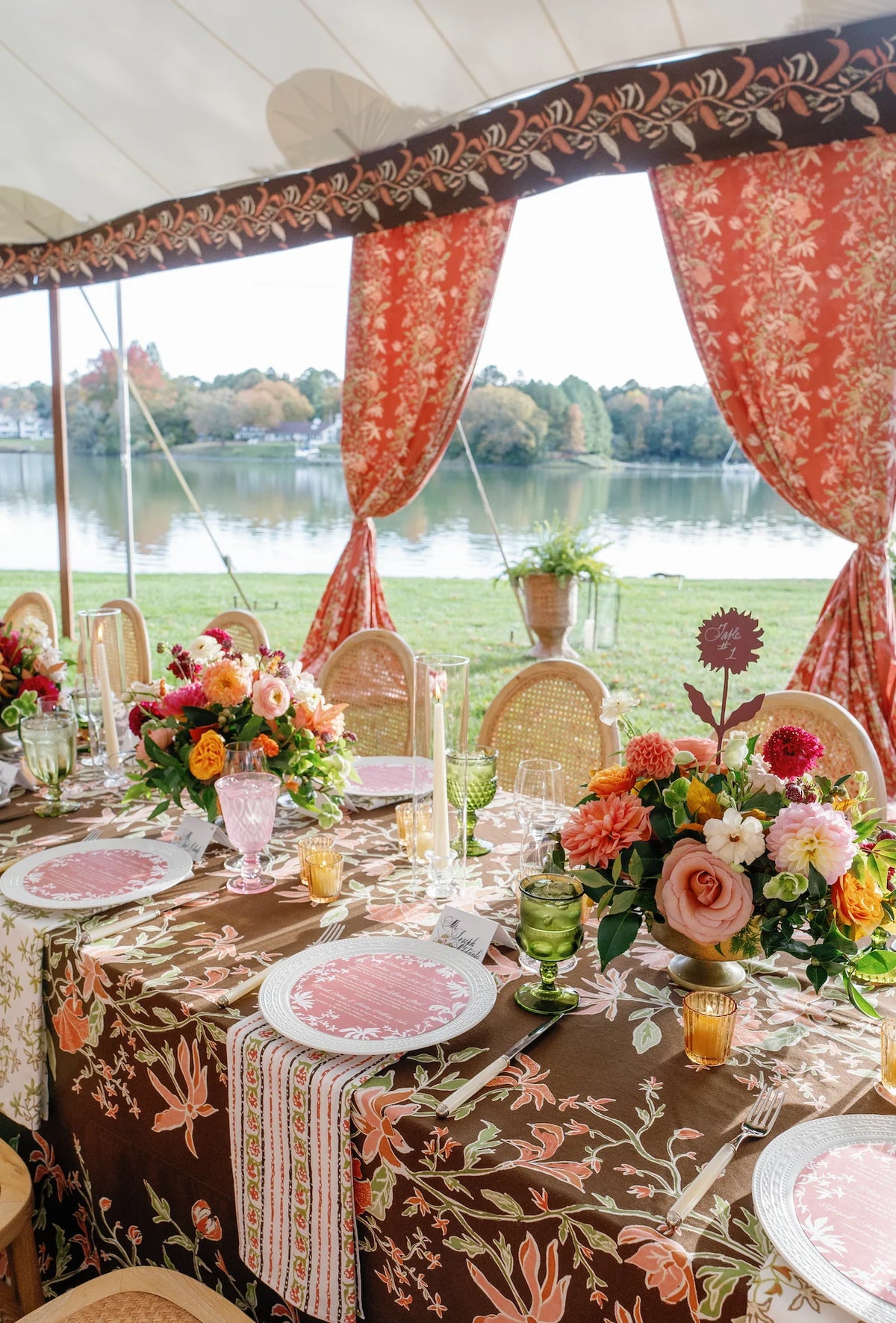 CAMILLE CHOCOLATE TABLECLOTH 72" X 127"