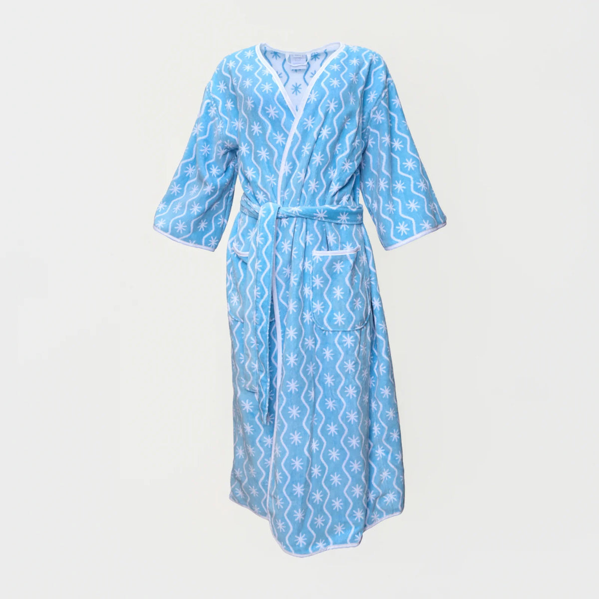 BELL SLEEVE PLUSH ROBE STARLIGHT BLUE
