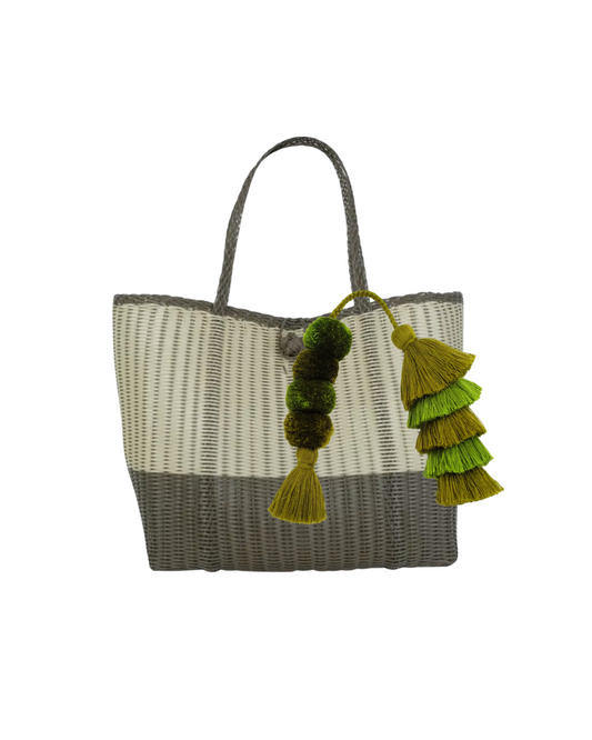 SMALL ROTHKO PEARL/BROWN WITH TASSEL