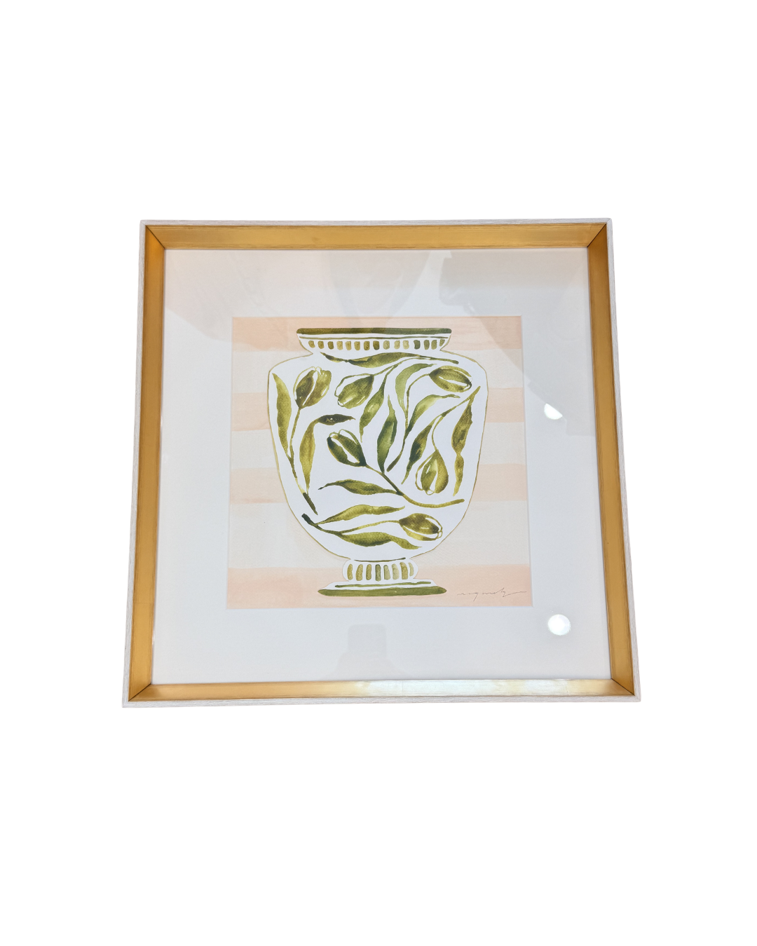 TULIP JAR PINK STRIPE