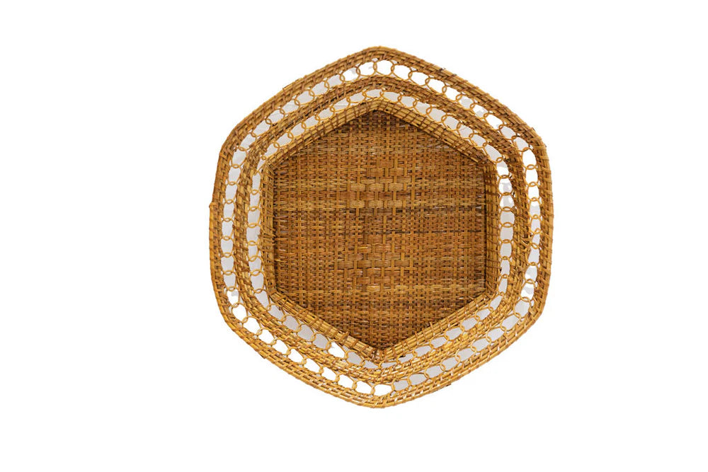 HEXAGONAL WOVEN BASKET