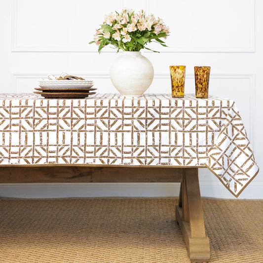 BROWN BAMBOO TABLECLOTH