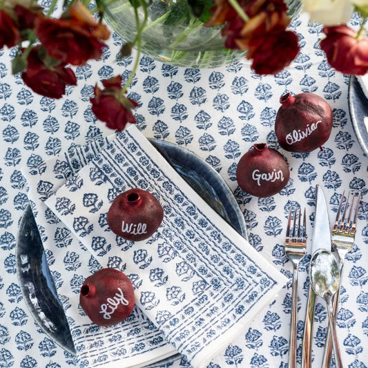 ELISE BLUE COTTON NAPKIN SET OF 4