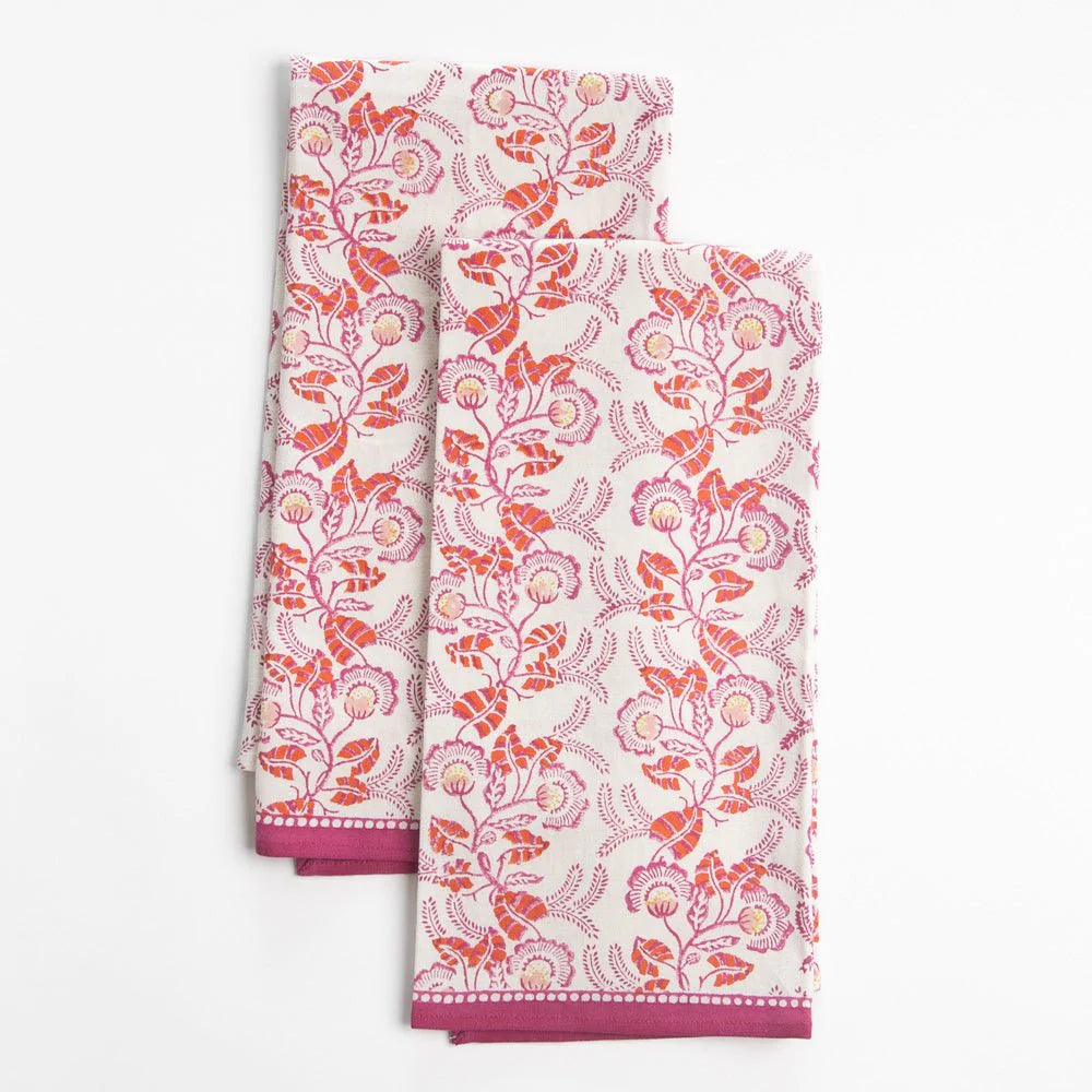 GARDENIA VINE BERRY TEA TOWEL SET OF 2