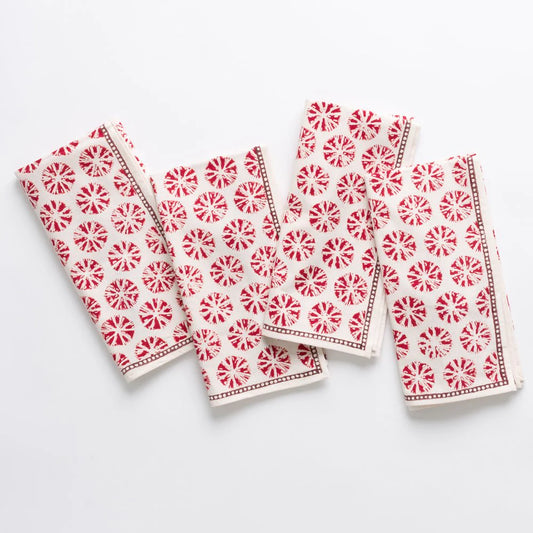 SEA BISCUIT RED NAPKIN- SET OF 4