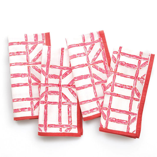 ROSE BAMBOO NAPKIN SET/4