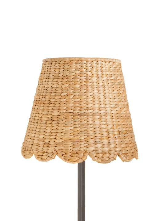 SCALLOPED WATER HYACINTH RECHARGEABLE WICKER LAMP SHADE