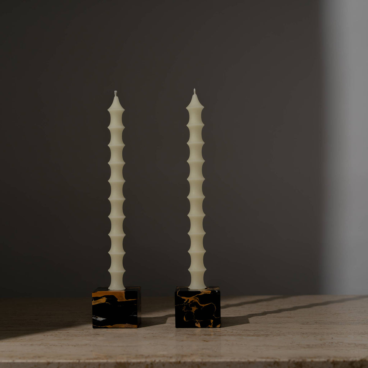 BAMBOO TAPER BEESWAX CANDLES- PAIR