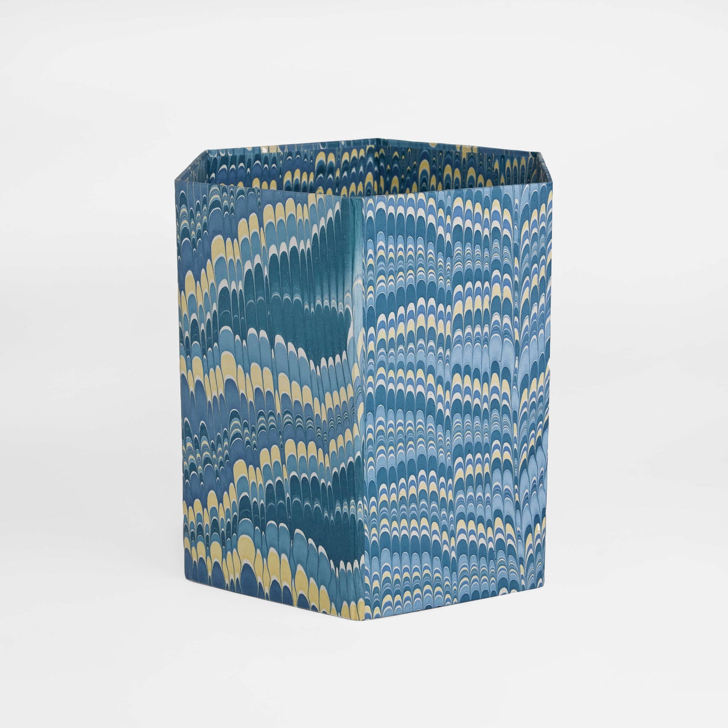 HEXAGONAL COLLAPSIBLE BASKET - MOUNTAIN BLUE