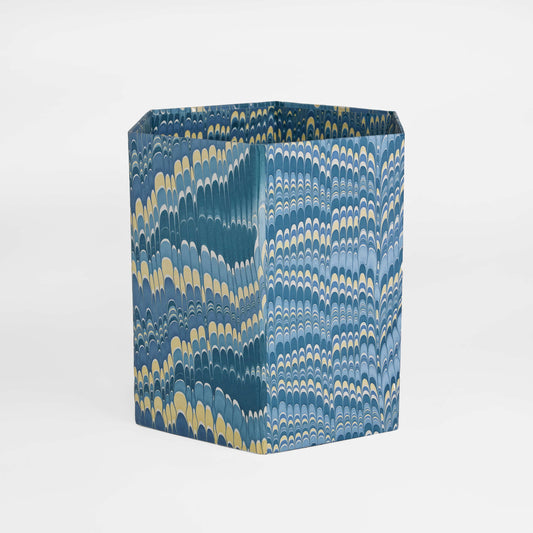HEXAGONAL COLLAPSIBLE BASKET - MOUNTAIN BLUE