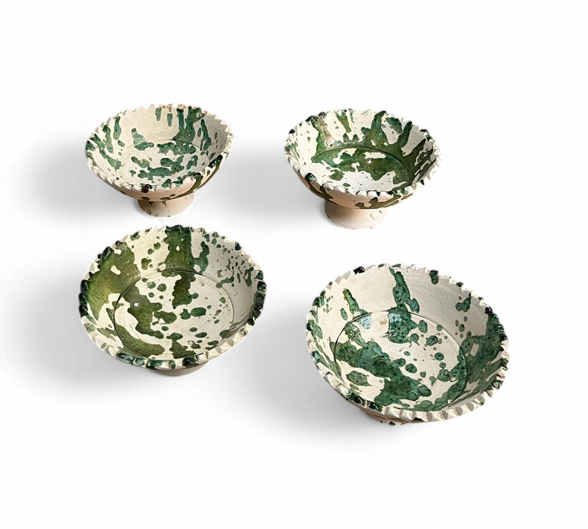 GREEN SPLATTER HANDMADE MOROCCAN PLANTER