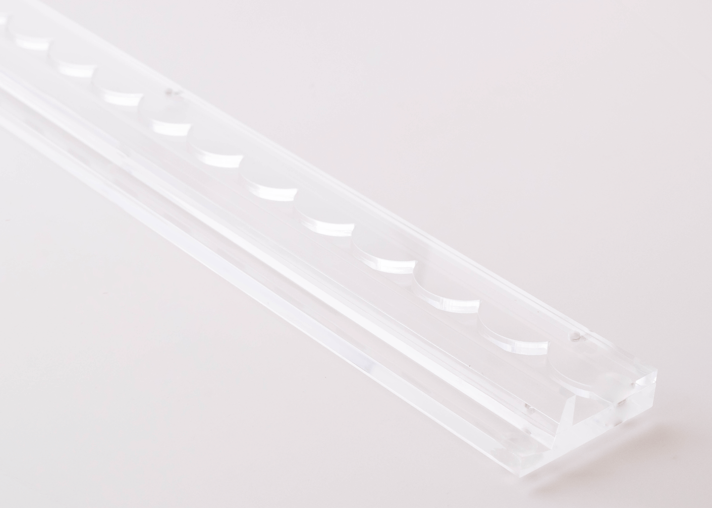 CLEAR ACRYLIC SCALLOPED RACKS AND PUSHERS