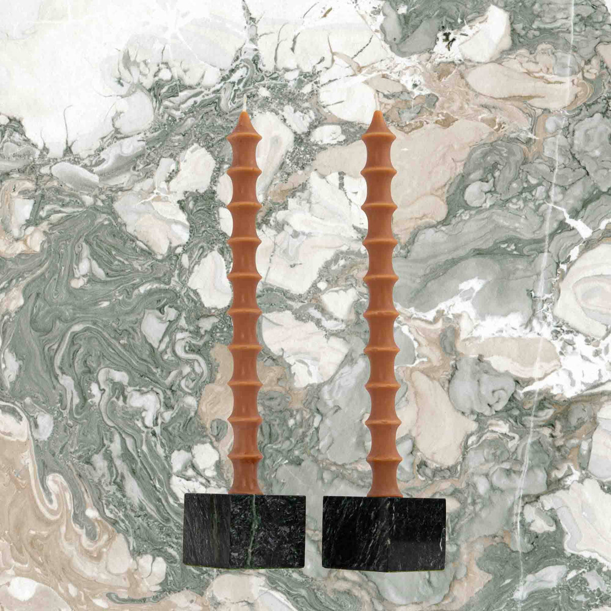BAMBOO TAPER BEESWAX CANDLES- PAIR