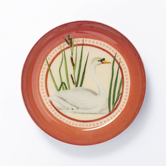 ROUND ENAMEL TRAY- SWAN