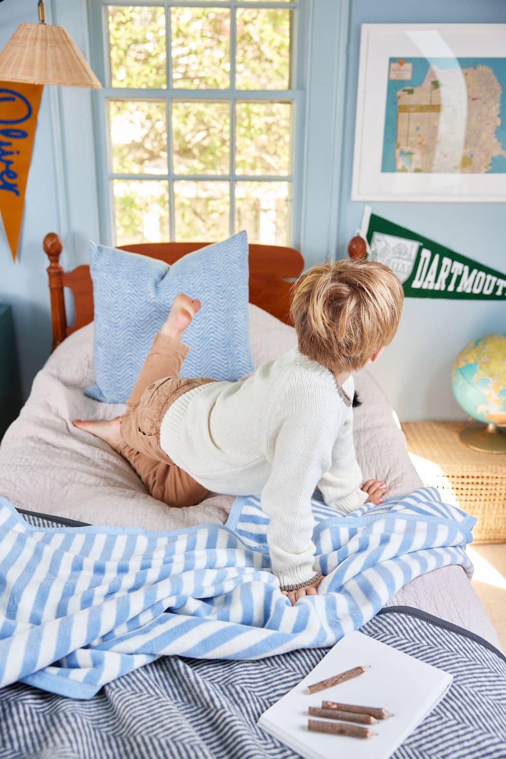SIDELINE STRIPE BLUEBELL MIDI BLANKET