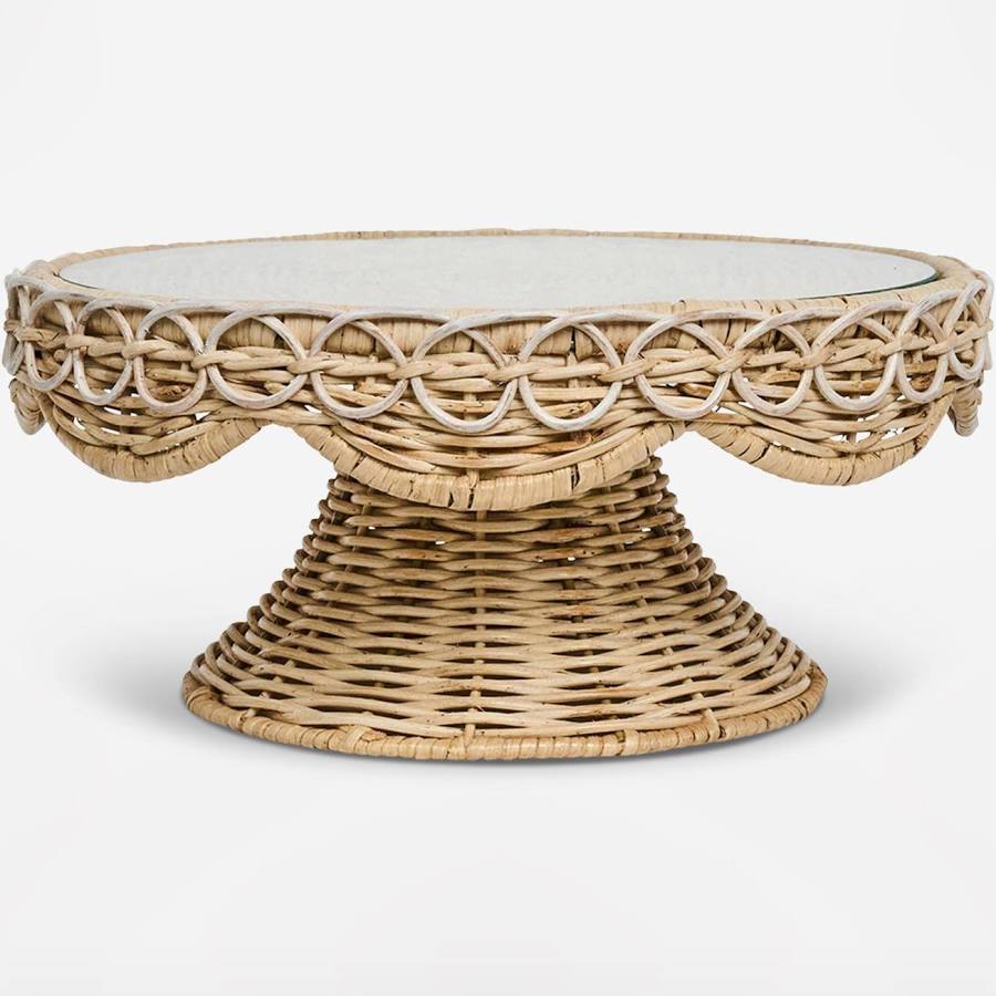 PROVENCE RATTAN CAKE STAND WHITEWASH