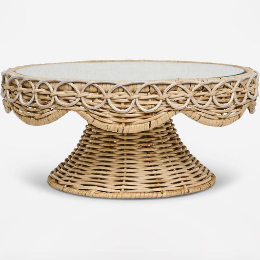 PROVENCE RATTAN CAKE STAND WHITEWASH